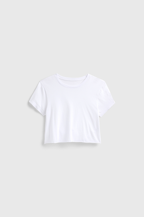 Women’s Cropped Rocker T-Shirt Cotton Vintage Style – Made in Los Angeles USA US Standard Apparel  SS SIDE SEAM TEE