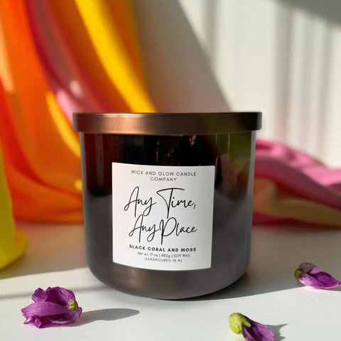 17 oz Luxury Soy Wax Candle – Black Moss and Amber Scented Home Fragrance | Hand-Poured in USA with 70+ Hour Burn Time Wick and Glow Candle Company™  Candles