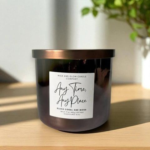 17 oz Luxury Soy Wax Candle – Black Moss and Amber Scented Home Fragrance | Hand-Poured in USA with 70+ Hour Burn Time Wick and Glow Candle Company™  Candles