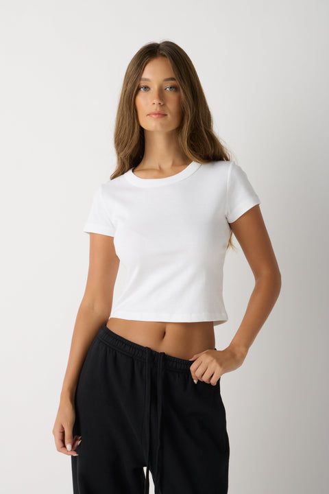 Cropped Baby Rib Tee – Premium Ringspun Cotton Short Sleeve Top | Made in USA Women's Apparel US Standard Apparel  product