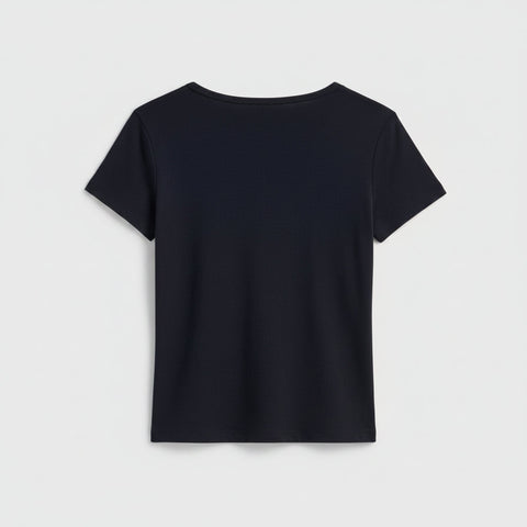 Women's 90s Inspired Ribbed Fitted Tee – 5.5 oz Combed Cotton | Premium Quality Made in USA US Standard Apparel  SS SIDE SEAM TEE