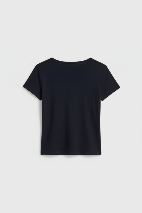 Women's 90s Inspired Ribbed Fitted Tee – 5.5 oz Combed Cotton | Premium Quality Made in USA US Standard Apparel  SS SIDE SEAM TEE