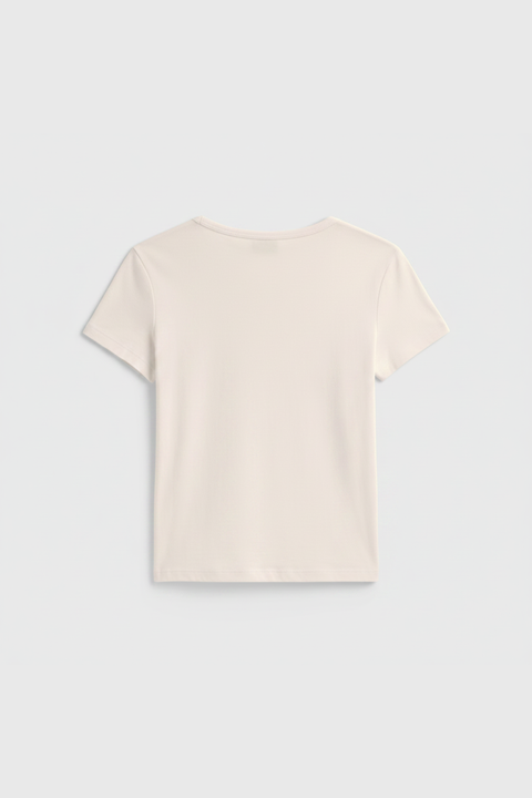 Women's 90s Inspired Ribbed Fitted Tee – 5.5 oz Combed Cotton | Premium Quality Made in USA US Standard Apparel  SS SIDE SEAM TEE