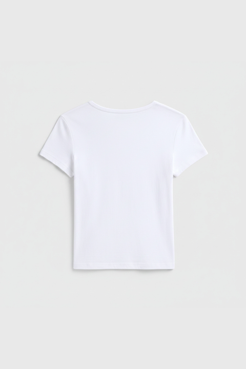 Women's 90s Inspired Ribbed Fitted Tee – 5.5 oz Combed Cotton | Premium Quality Made in USA US Standard Apparel  SS SIDE SEAM TEE