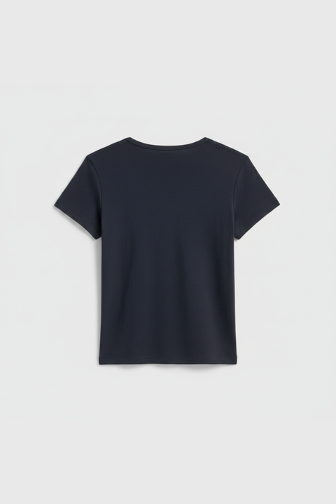 Women's 90s Inspired Ribbed Fitted Tee – 5.5 oz Combed Cotton | Premium Quality Made in USA US Standard Apparel  SS SIDE SEAM TEE