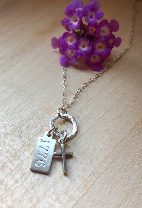 1776 Charm Necklace Liberty Cottage Design 