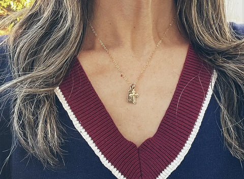 1776 Cross Gold Filled Charm Necklace Liberty Cottage Design 