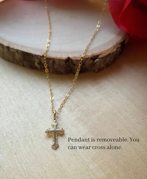 1776 Cross Gold Filled Charm Necklace Liberty Cottage Design 