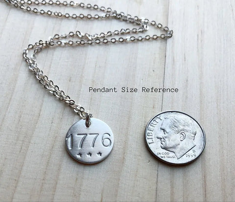1776 Necklace Silver Liberty Cottage Design 