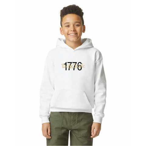 1776 We The People Organic Cotton Hoodie – Unisex Comfort – Made in USA Suede Kloth 