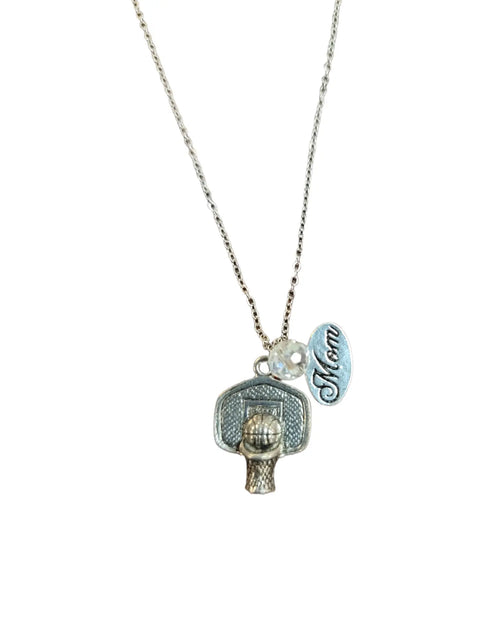 18 Inch Basketball Hoop Charm Necklace – Sports Mom Pendant on Stainless Steel Chain | Made in USA Michelle Marie Boutique  Necklace