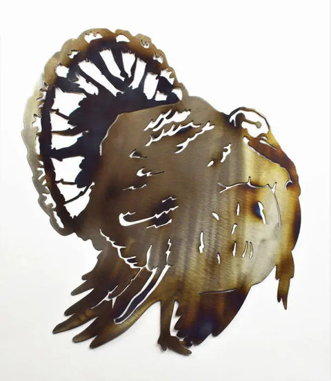 18 Inch Handcrafted Metal Turkey Wall Art – Rustic American-Made Home Accent | Made in USA Knights Home Decor  item