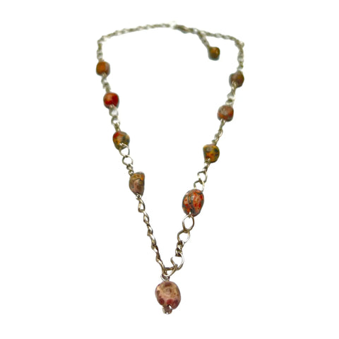 18 Inch Leopard Jasper Gemstone Necklace – Handmade Silver Chain With Dangle Pendant | Made in USA Michelle Marie Boutique  Necklace