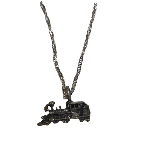 18-Inch Steam Engine Charm Necklace – Pewter Pendant with Extender Chain | Made in USA Train Jewelry for Enthusiasts Michelle Marie Boutique  Necklace