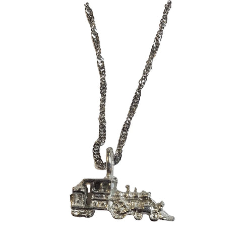 18-Inch Steam Engine Charm Necklace – Pewter Pendant with Extender Chain | Made in USA Train Jewelry for Enthusiasts Michelle Marie Boutique  Necklace