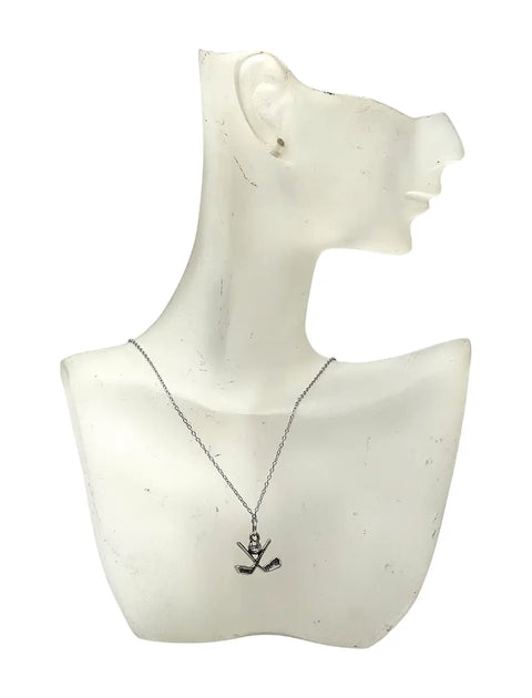 18 Inch Sterling Silver Golf Pendant Necklace – Polished Stainless Steel Chain | Made in USA Michelle Marie Boutique  Necklace
