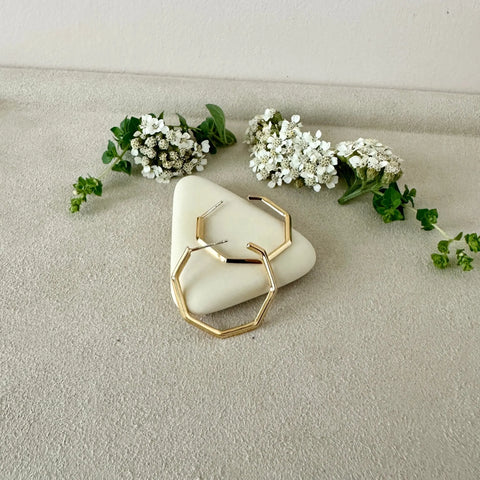 18K Gold Plated Small Geometric Hoop Earrings – Minimalist Jewelry | Made in USA Sarah Cecelia  EARRINGS
