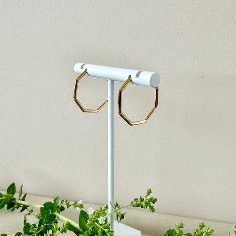 18K Gold Plated Small Geometric Hoop Earrings – Minimalist Jewelry | Made in USA Sarah Cecelia  EARRINGS