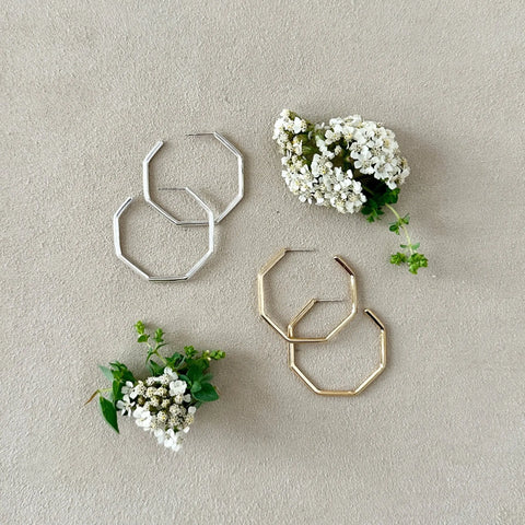 18K Gold Plated Small Geometric Hoop Earrings – Minimalist Jewelry | Made in USA Sarah Cecelia  EARRINGS