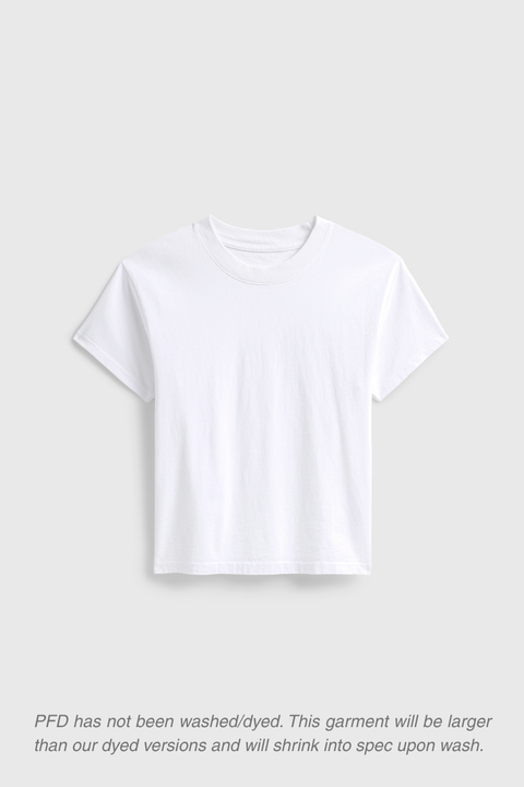 Vintage-Inspired Petite Cropped T-Shirt – Close Fit Daily Essential | Made in USA EcoCycle Cotton US Standard Apparel  SS SIDE SEAM TEE