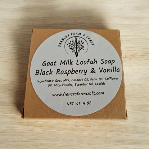 2 Goat Milk Loofah Soaps - Black Raspberry & Vanilla Frances Farm & Craft, LLC 