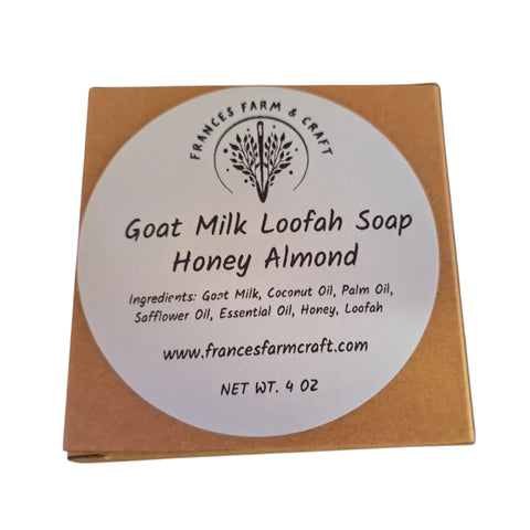 2 Goat Milk Loofah Soaps - Honey Almond Frances Farm & Craft LLC  Soap