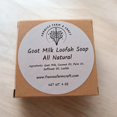 2 Goat Milk Loofah Soaps - Natural Frances Farm & Craft 
