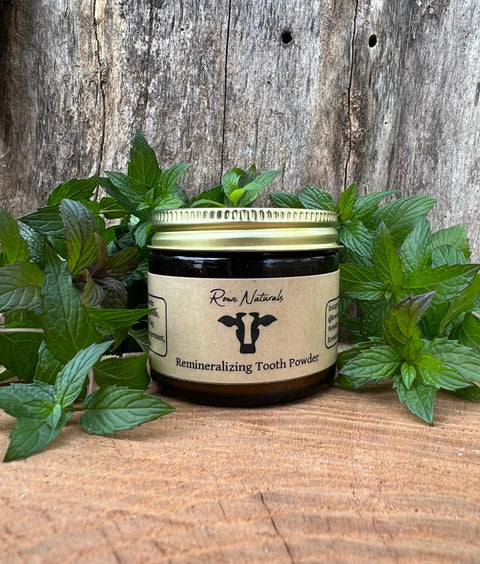 2 Oz Remineralizing Tooth Powder – Fluoride-Free Organic Tooth Care | Made in USA Rowe Naturals  Tooth Powder