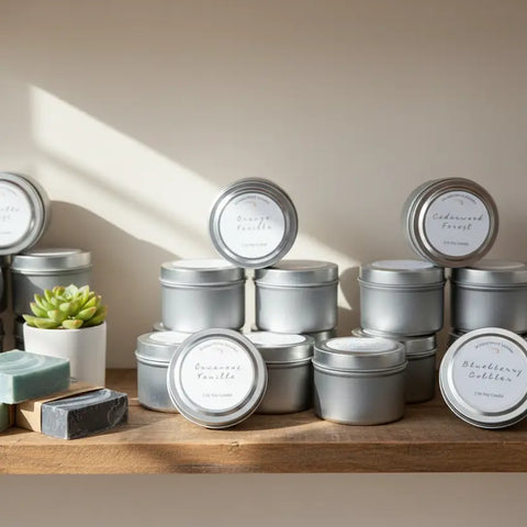 2 oz Soy Candle Tin – Hand-Poured Travel Candle with Bold Scents | MorninWood Mini | Made in USA MorninWood Candles  Candles