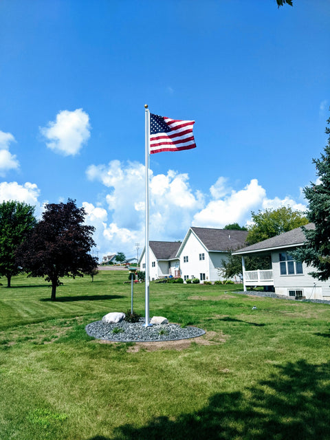 20 Foot Tapered Aluminum Flagpole – Heavy-Duty 3 Inch Diameter with External Halyard | Made in USA Freedom Flag and Pole 