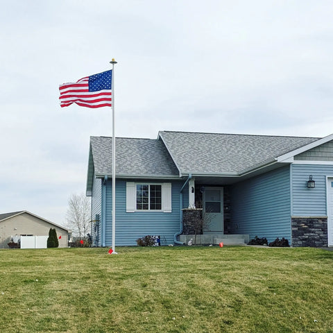 20 Foot Tapered Aluminum Flagpole – Heavy-Duty 3 Inch Diameter with External Halyard | Made in USA Freedom Flag and Pole 