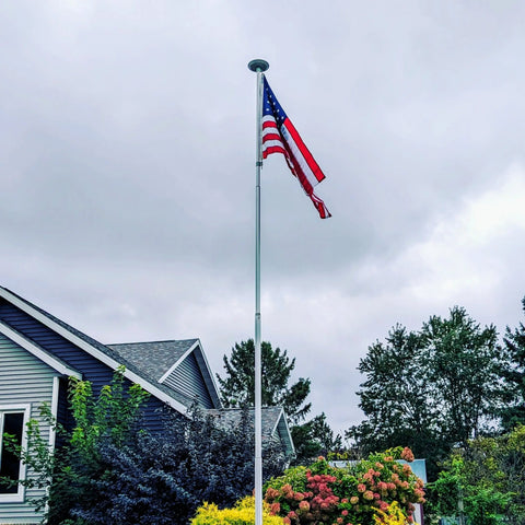 20 Ft Heavy-Duty Telescoping Flagpole Kit – 3 Inch Base Diameter – Weather-Resistant | Made in USA Freedom Flag and Pole 