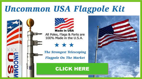 20 Ft Heavy-Duty Telescoping Flagpole Kit – 3 Inch Base Diameter – Weather-Resistant | Made in USA Freedom Flag and Pole 