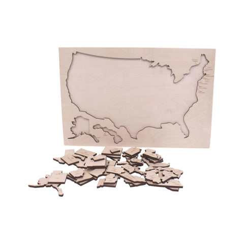 20 Inch Wooden USA States and Capitals Puzzle – Educational Floor Toy – Amish-Made | Made in USA Amish Toy Box  Toy