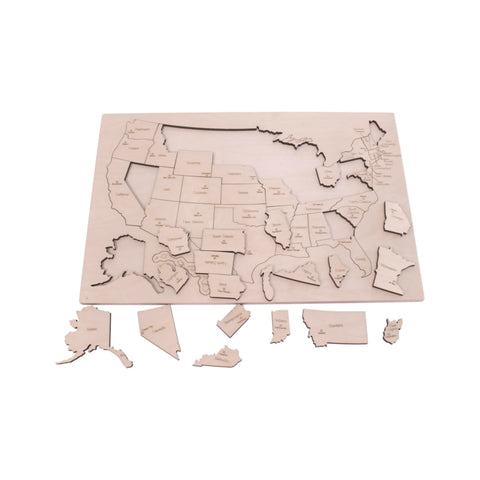 20 Inch Wooden USA States and Capitals Puzzle – Educational Floor Toy – Amish-Made | Made in USA Amish Toy Box  Toy