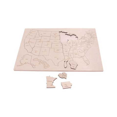 20 Inch Wooden USA States and Capitals Puzzle – Educational Floor Toy – Amish-Made | Made in USA Amish Toy Box  Toy