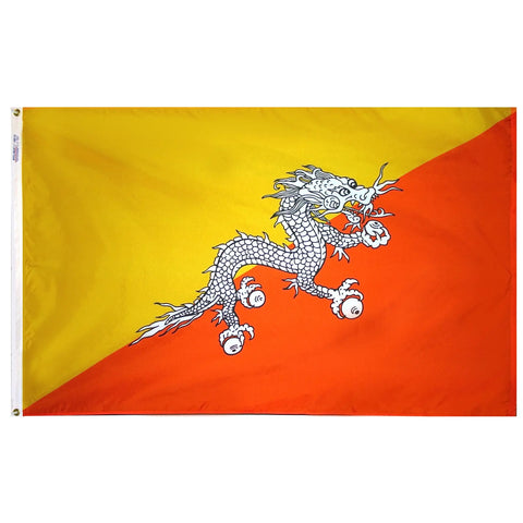 200 Denier Nylon Bhutan Flag – UV-Resistant Outdoor Display | Made in USA Durable Fabric Freedom Flag and Pole 