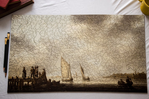 A Pier Overlooking Dordrecht, Cuyp, Wooden Puzzle, 513 Pcs Perplexing Puzzles  Jigsaw Puzzles