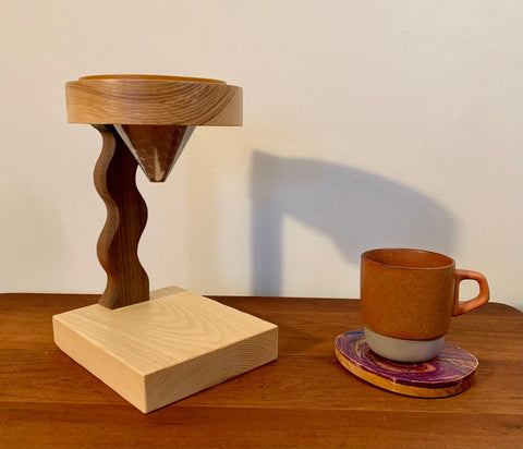 Handcrafted Wooden Pour Over Coffee Maker – Reclaimed Wood Design | Made in USA Shop Cat Woodworks  item