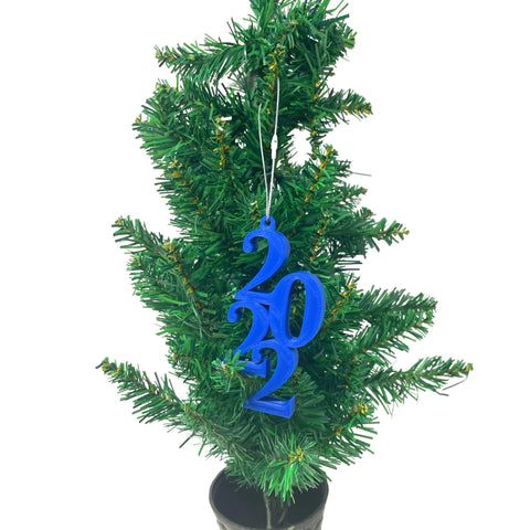 2022 Blue Christmas Ornament – 3D Printed Holiday Decor | Made in USA Chatelet Manufacturing   12.95 Blue
