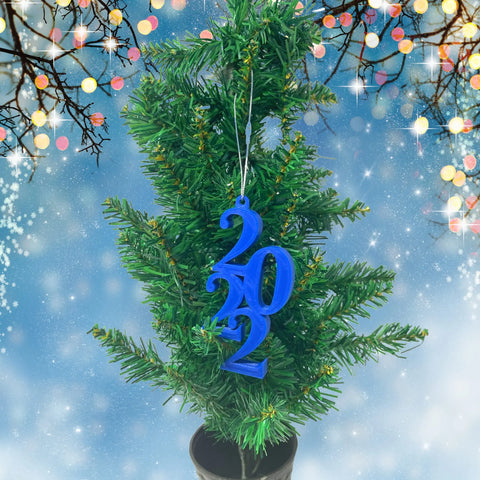 2022 Blue Christmas Ornament – 3D Printed Holiday Decor | Made in USA Chatelet Manufacturing 