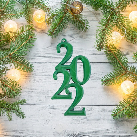 2022 Blue Christmas Ornament – 3D Printed Holiday Decor | Made in USA Chatelet Manufacturing 