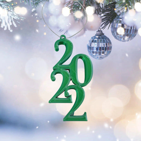 2022 Blue Christmas Ornament – 3D Printed Holiday Decor | Made in USA Chatelet Manufacturing 