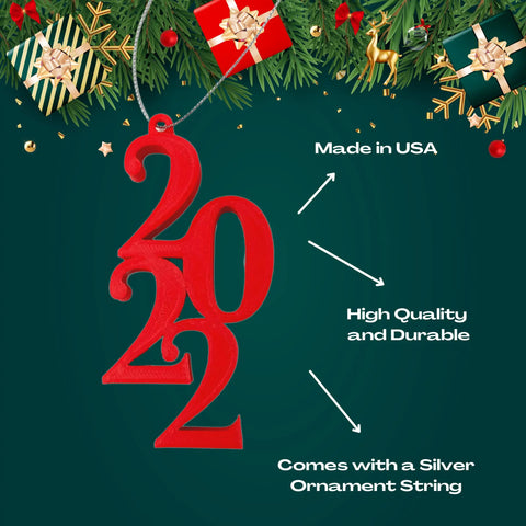 2022 Blue Christmas Ornament – 3D Printed Holiday Decor | Made in USA Chatelet Manufacturing 