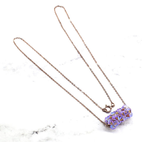 14K Rose Gold Filled Super Sparkly Pastel Crystal Barrel Necklaces