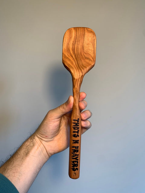 Handmade Wooden Spatula With Engraved Message – Kitchen Utensil | Made in USA Shop Cat Woodworks  item