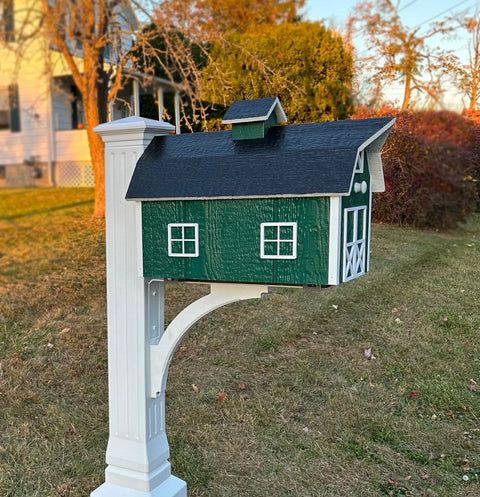 22 Inch Amish Craft Dutch Barn Style Wooden Mailbox – Rustic Post-Mount Outdoor Decor | Made in USA Amish Toy Box  Tools & Home Improvement