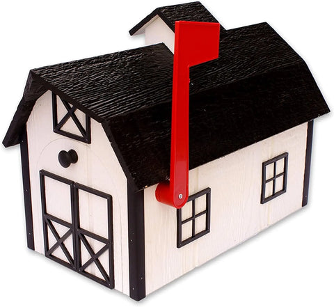 22 Inch Amish Craft Dutch Barn Style Wooden Mailbox – Rustic Post-Mount Outdoor Decor | Made in USA Amish Toy Box  Tools & Home Improvement