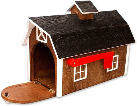 22 Inch Amish Craft Dutch Barn Style Wooden Mailbox – Rustic Post-Mount Outdoor Decor | Made in USA Amish Toy Box  Tools & Home Improvement