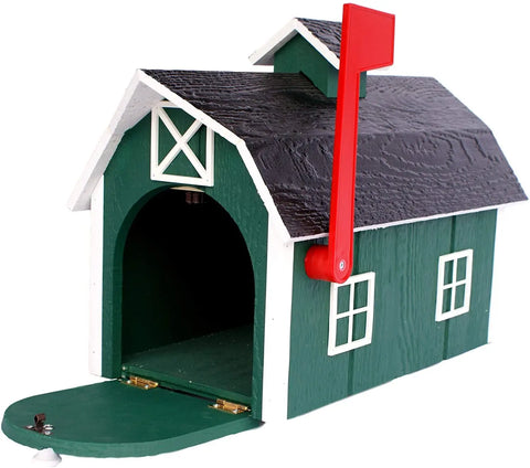22 Inch Amish Craft Dutch Barn Style Wooden Mailbox – Rustic Post-Mount Outdoor Decor | Made in USA Amish Toy Box  Tools & Home Improvement